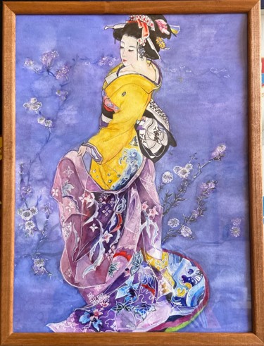 Peinture intitulée "Акварель в японском…" par Inga Markatoun, Œuvre d'art originale, Aquarelle