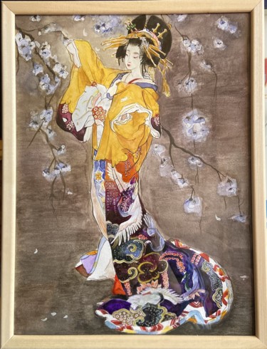 Peinture intitulée "Копия японской аква…" par Inga Markatoun, Œuvre d'art originale, Aquarelle