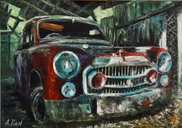 Painting titled "Oldsmobile" by Atali Kan, Original Artwork, Oil