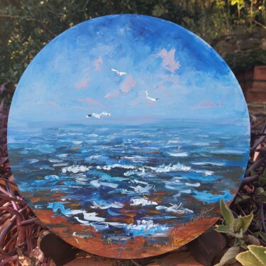 Painting titled "Ocean Seascape" by Atalia, Original Artwork, Oil