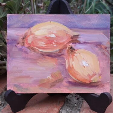 Painting titled "Onions" by Atalia, Original Artwork, Oil
