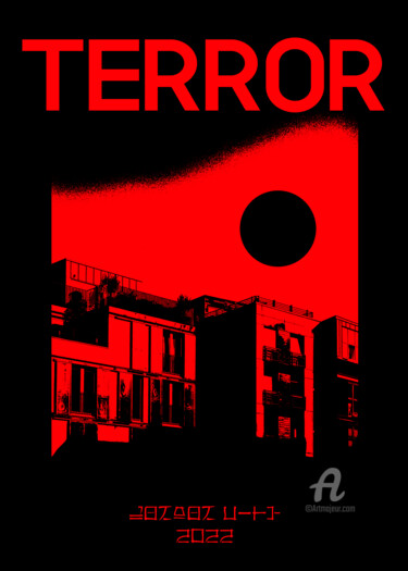 Цифровое искусство под названием "Terror" - Atanas Popovski, Подлинное произведение искусства, 2D Цифровая Работа