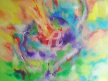 Schilderij getiteld "Over the rainbow" door Nasya, Origineel Kunstwerk, Olie