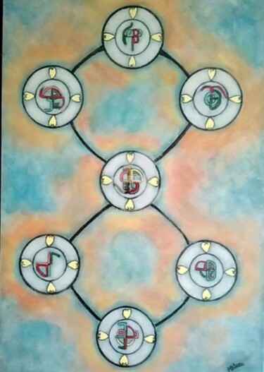 Pintura intitulada "Energie de la sages…" por Atchama, Obras de arte originais, Acrílico