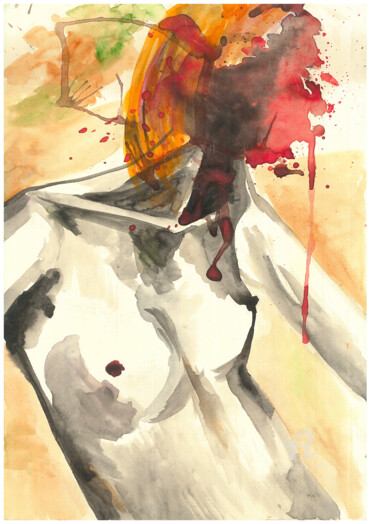 Peinture intitulée "Mistress" par Atda, Œuvre d'art originale, Aquarelle
