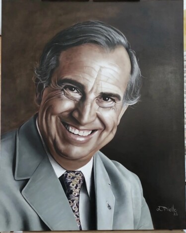 Painting titled "Retrato José Serran…" by Luis Mielle, Original Artwork, Oil