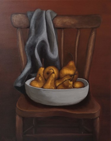 Painting titled "Die goldenen Birnen" by Meike Valentin, Original Artwork, Acrylic