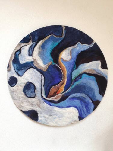 Текстильное искусство под названием "Blues" - Amber Bijl, Подлинное произведение искусства, Текстильное волокно