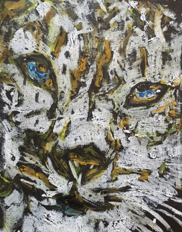 Painting titled "Le Tigre" by Danièle Reginato, Original Artwork