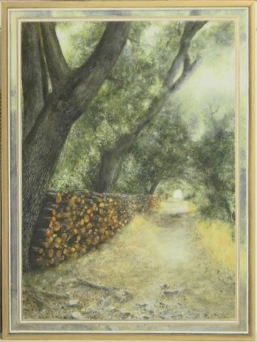 Peinture intitulée "allée du Prieuré de…" par Christine Bogonski, Œuvre d'art originale, Huile