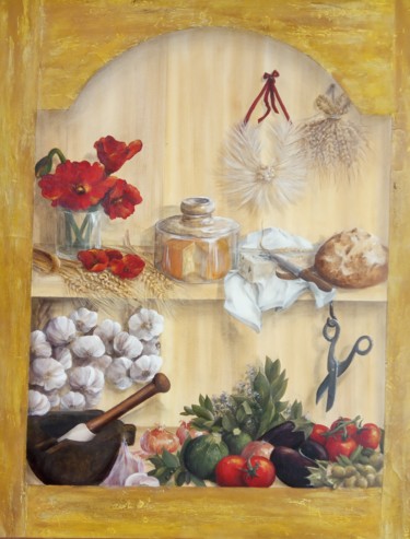 Peinture intitulée "les quatre saisons…" par Christine Bogonski, Œuvre d'art originale, Huile