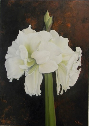 Peinture intitulée "amaryllis" par Christine Bogonski, Œuvre d'art originale, Huile