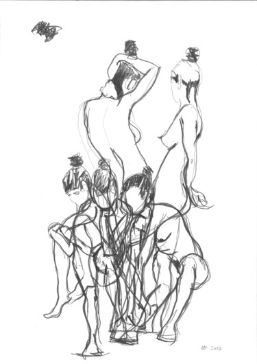 Drawing titled "sans titre" by Alain Fournier, Original Artwork, Graphite