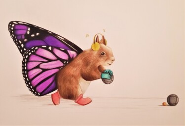 图画 标题为“Déformations animal…” 由Atelier Linea, 原创艺术品, 石墨
