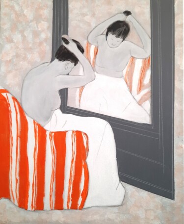 Painting titled "Suzie - Gris et cou…" by Atelier Linea, Original Artwork, Acrylic