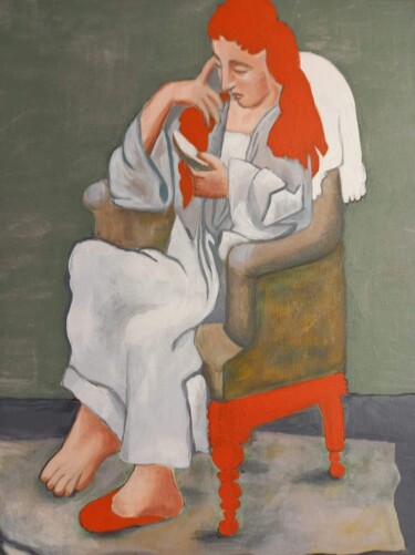 Malerei mit dem Titel "Gris colorés - Hélè…" von Atelier Linea, Original-Kunstwerk, Acryl