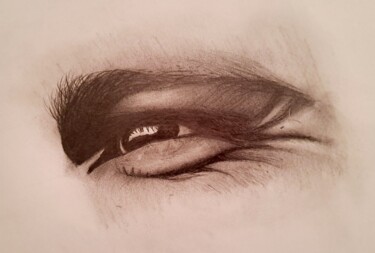 Dessin intitulée "Détail de l'œil - L…" par Atelier Linea, Œuvre d'art originale, Crayon