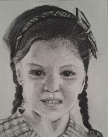 Dibujo titulada "Portrait- Lisa" por Atelier Linea, Obra de arte original, Lápiz