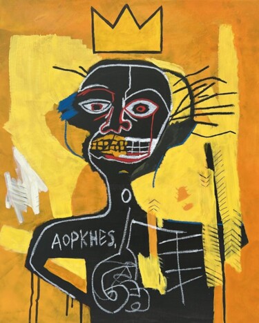 Painting titled "D'après BASQUIAT -…" by Atelier Linea, Original Artwork, Acrylic