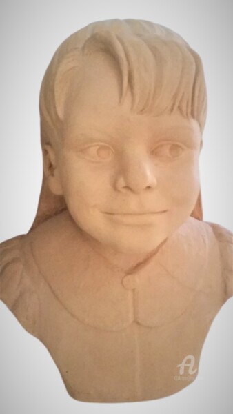 Sculpture titled "Ma fille à 4 ans -…" by Atelier Mélyne Sculpture, Original Artwork, Terra cotta