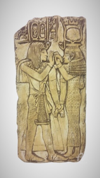 Sculpture titled "Osiris et Isis - Ba…" by Atelier Mélyne Sculpture, Original Artwork, Plaster Mounted on Other rigid panel