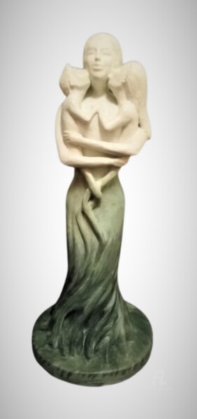 Skulptur mit dem Titel "La maternité - Terr…" von Atelier Mélyne Sculpture, Original-Kunstwerk, Ton