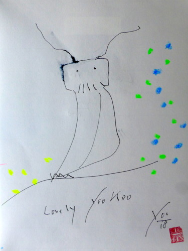 Malerei mit dem Titel "Lovely YooKoo" von Yoolyus, Original-Kunstwerk, Aquarell