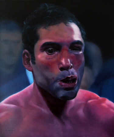 Картина под названием "Oscar de la Hoya en…" - Atelier Zhang Kai, Подлинное произведение искусства, Масло Установлен на Дере…