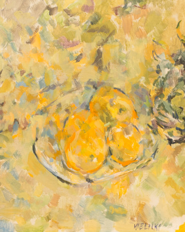 Painting titled "The oranges of Jerz…" by Jerzy Wielicki, Original Artwork, Oil