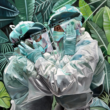 MODERN LOVE Peinture intitulée "MODERN LOVE" par Mc_garbage, Œuvre d'art originale, Huile Monté sur Châssis