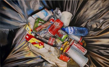 Painting titled "Waste of the world" by Mc_garbage, Original Artwork, Oil