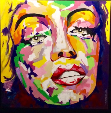 Painting titled "Marylin 1" by Patrice Almodovar, Original Artwork, Acrylic Mounted on Wood Stretcher frame