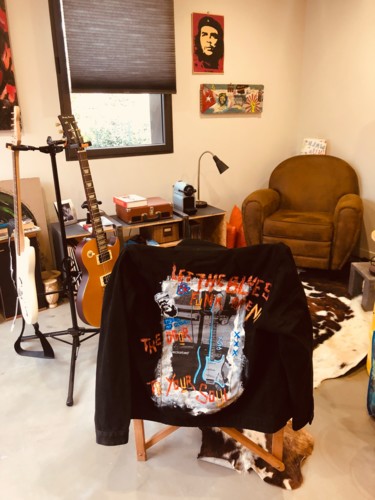 Music JJ Art textile intitulée "Music JJ" par Patrice Almodovar, Œuvre d'art originale, Acrylique
