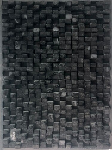 Γλυπτική με τίτλο "Brûlé 1" από Patrice Almodovar, Αυθεντικά έργα τέχνης, Ξύλο Τοποθετήθηκε στο Ξύλινο φορείο σκελετό