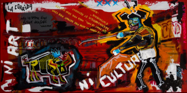 Pintura titulada "La corrida" por Patrice Almodovar, Obra de arte original, Acrílico Montado en Bastidor de camilla de madera