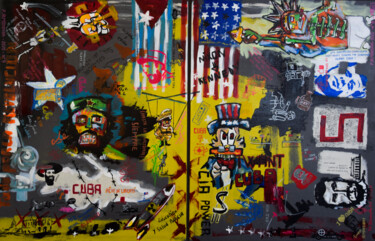 Malerei mit dem Titel "CUBA rêve de liberté" von Patrice Almodovar, Original-Kunstwerk, Acryl Auf Keilrahmen aus Holz montie…