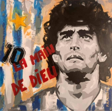 Diego, la main de dieu Peinture intitulée "Diego, la main de d…" par Patrice Almodovar, Œuvre d'art originale, Acrylique Monté sur Châssis
