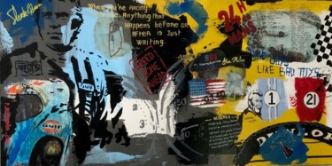 Картина под названием "24 heures du mans" - Patrice Almodovar, Подлинное произведение искусства, Акрил Установлен на Деревян…