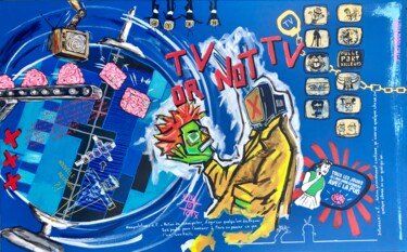 Malerei mit dem Titel "TV or Not TV" von Patrice Almodovar, Original-Kunstwerk, Acryl