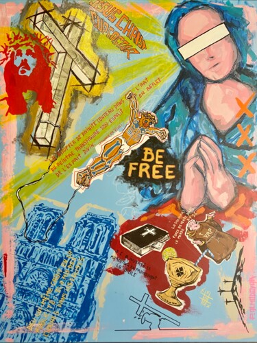 제목이 "Jésus Christ supers…"인 미술작품 Patrice Almodovar로, 원작, 아크릴 나무 들것 프레임에 장착됨