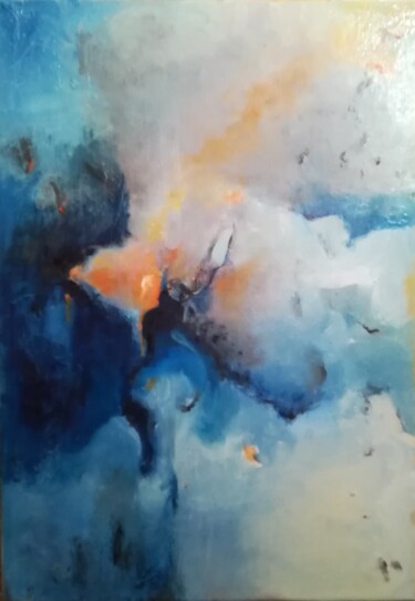 Painting titled "Là où la flamme dév…" by Job, Original Artwork, Oil