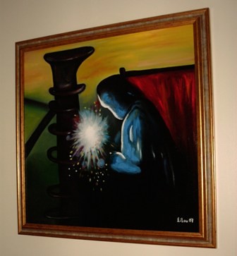 Peinture intitulée "LE MAGICIEN" par Lilou, Œuvre d'art originale, Huile