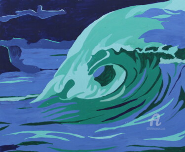 Pittura intitolato "La vague de purific…" da Corinne Brossier (Atelier de l'imaginaire), Opera d'arte originale, Acrilico
