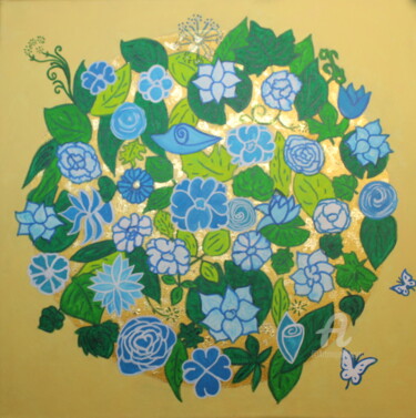 绘画 标题为“Fleurs de Vie” 由Corinne Brossier (Atelier de l'imaginaire), 原创艺术品, 丙烯