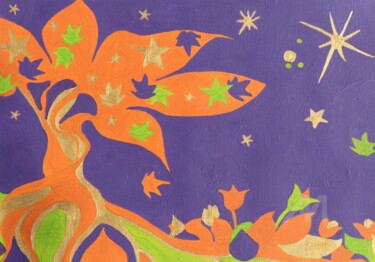 Vie cosmique, invitation au rêve Peinture intitulée "Vie cosmique, invit…" par Corinne Brossier (Atelier de l'imaginaire), Œuvre d'art originale, Acrylique