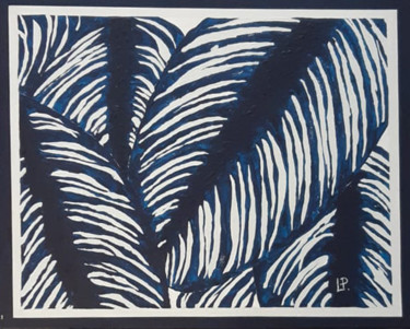 Painting titled "BLUE TROPICAL" by Lucile Plancke Delassus, Original Artwork, Acrylic