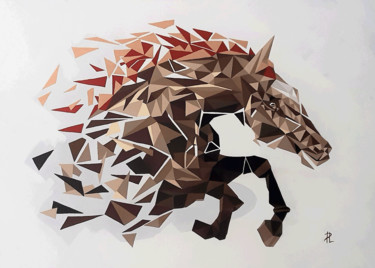 Peinture intitulée "Horse d'Urichen" par Lucile Plancke Delassus, Œuvre d'art originale, Acrylique Monté sur Châssis en bois