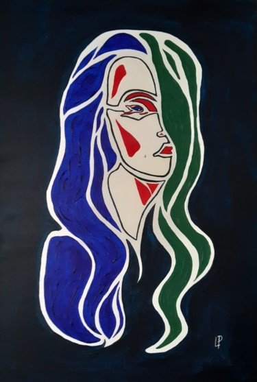Painting titled "Androgyne" by Lucile Plancke Delassus, Original Artwork, Acrylic