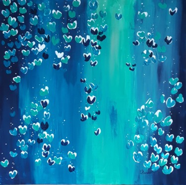 Картина под названием "SYMPHONIE BLEUE" - Lucile Plancke Delassus, Подлинное произведение искусства, Акрил Установлен на Дер…
