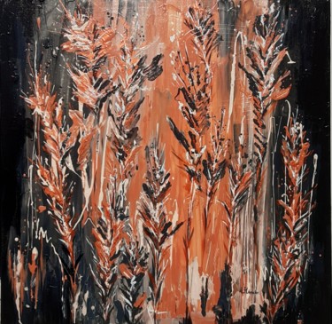 Painting titled "SYMPHONIE ROSE ENJO…" by Lucile Plancke Delassus, Original Artwork, Acrylic Mounted on Wood Stretcher frame